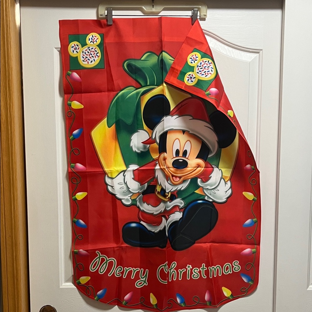 Disney Mickey Mouse Holiday Yard Flag- Red and Green